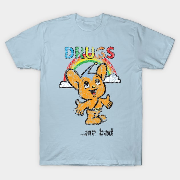Pipokun - Drugs Are Bad - Distressed T-Shirt by PsychicCat